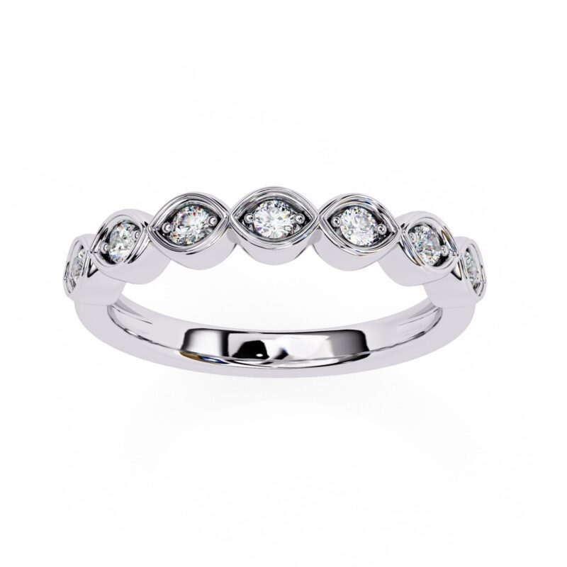 Round Moissanite Wedding Band For Women - Image 4