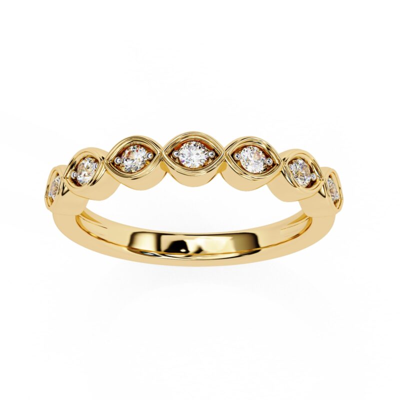 Round Moissanite Wedding Band For Women - Image 3