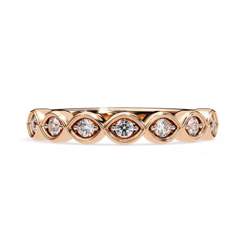 Round Moissanite Wedding Band For Women - Image 11