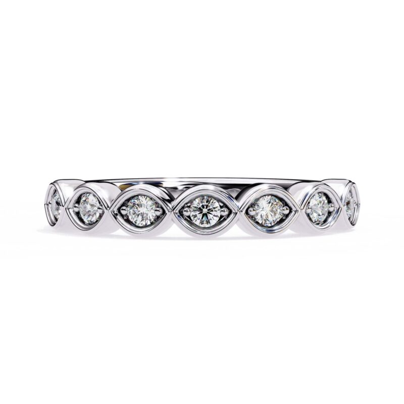 Round Moissanite Wedding Band For Women - Image 9