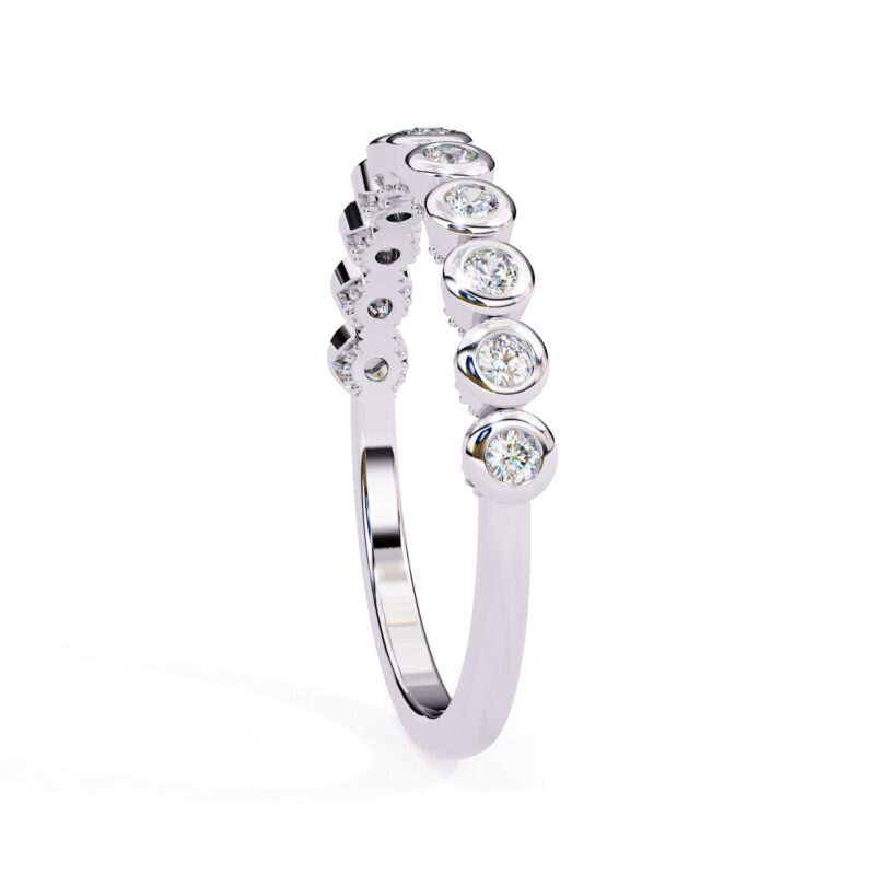Round Moissanite Wedding Band For Women - Image 7