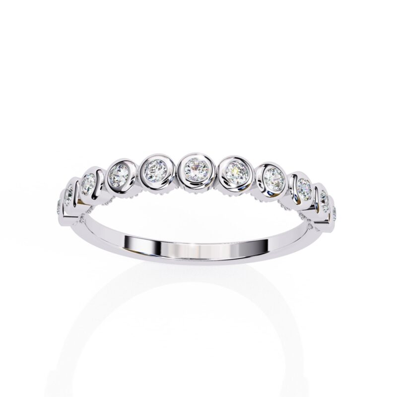 Round Moissanite Wedding Band For Women - Image 3