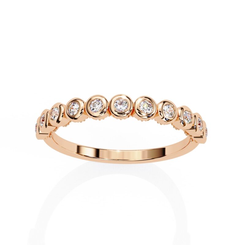 Round Moissanite Wedding Band For Women - Image 2