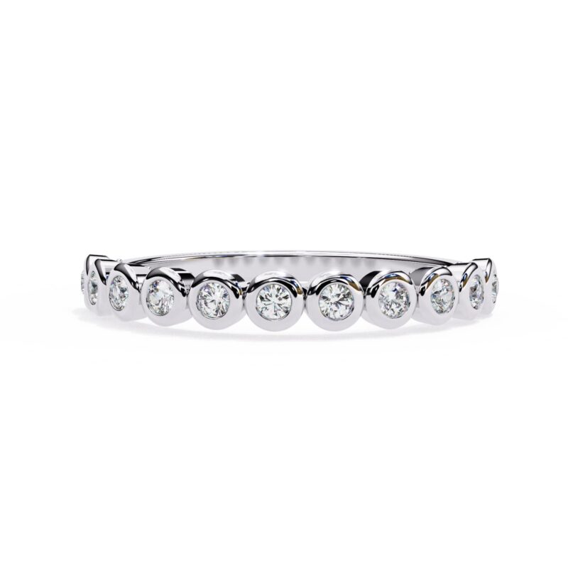Round Moissanite Wedding Band For Women - Image 9