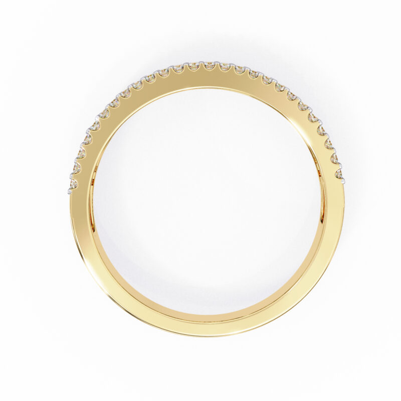 Round & Baguette Straight Moissanite Wedding Band For Women - Image 4