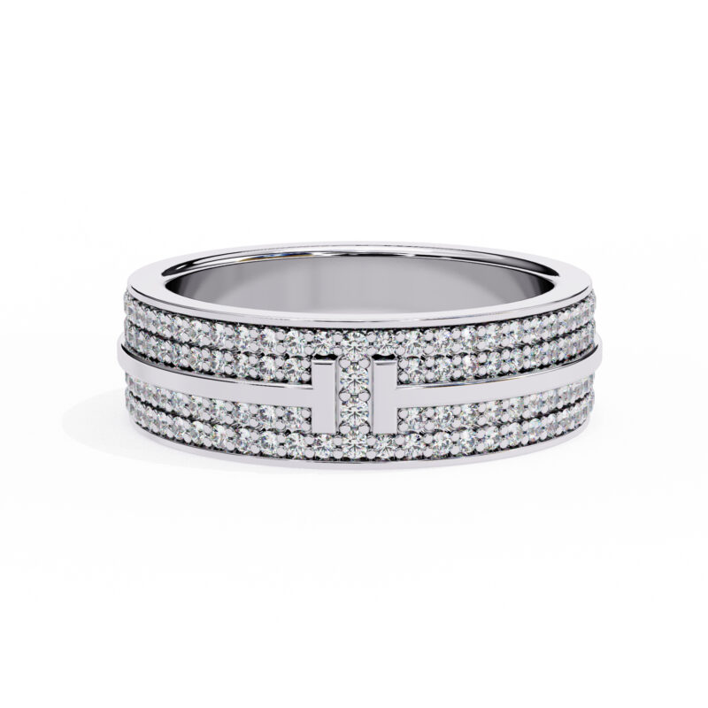 Round Moissanite Wedding Band For Women - Image 2