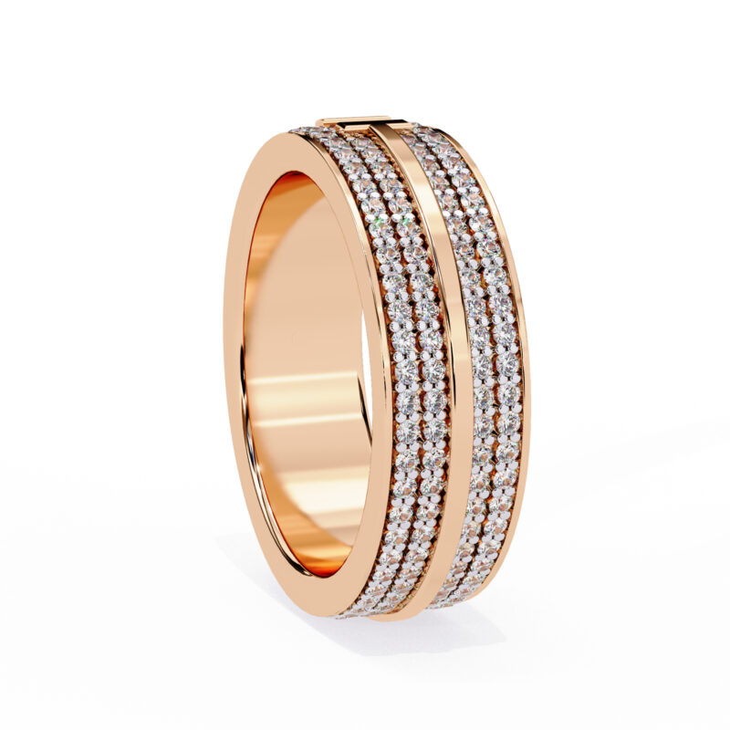 Round Moissanite Wedding Band For Women
