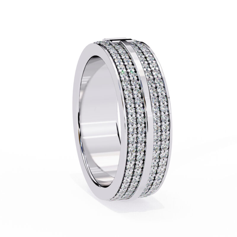 Round Moissanite Wedding Band For Women - Image 6