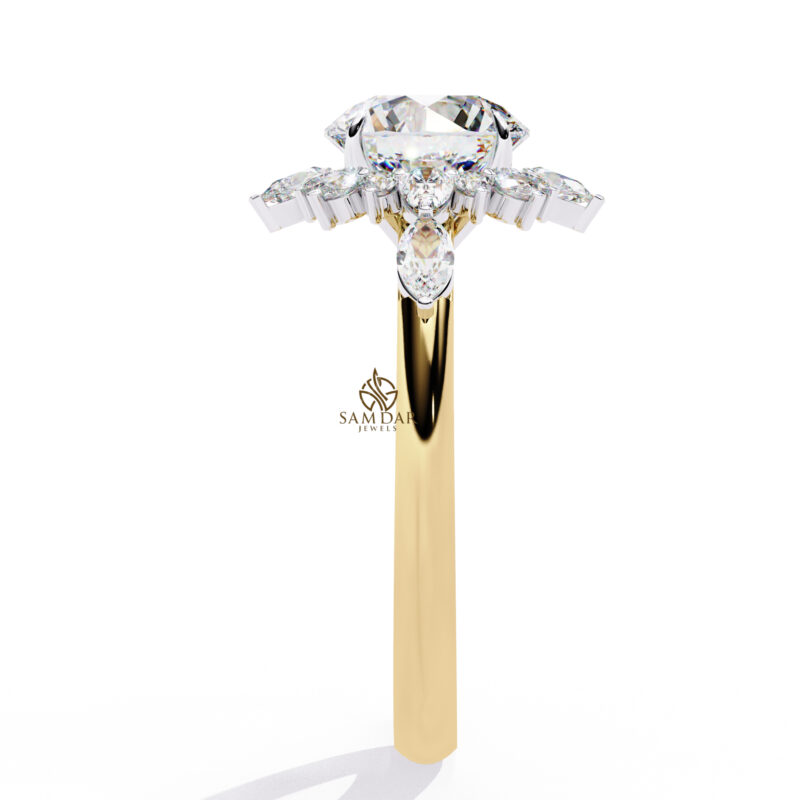 Round Moissanite Engagement Ring For Women
