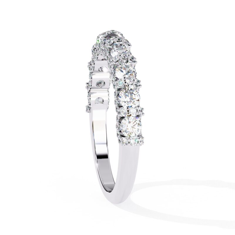 Round Moissanite Wedding Band For Women - Image 3