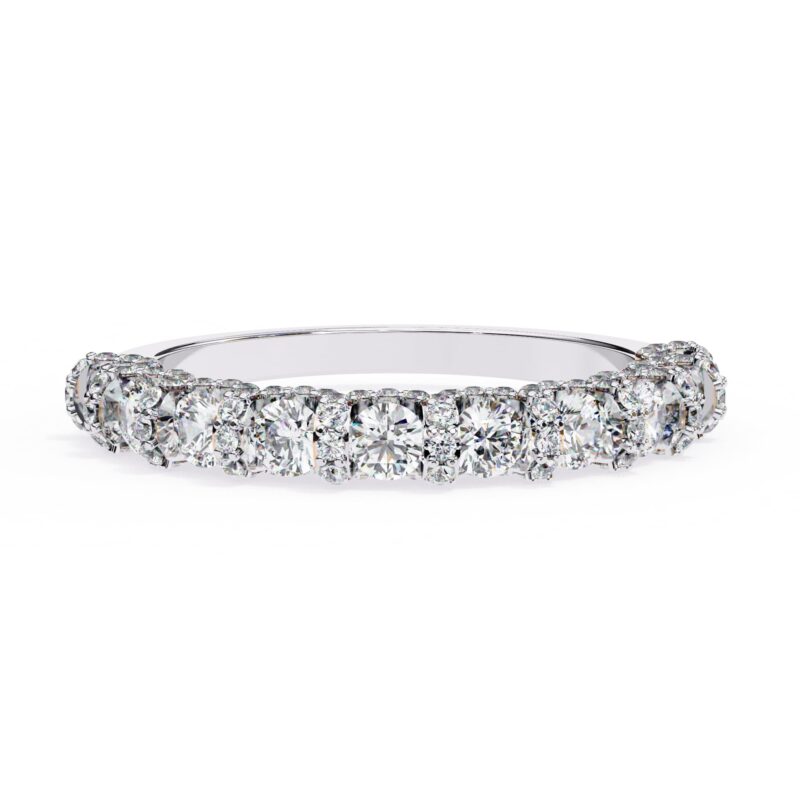 Round Moissanite Wedding Band For Women - Image 4