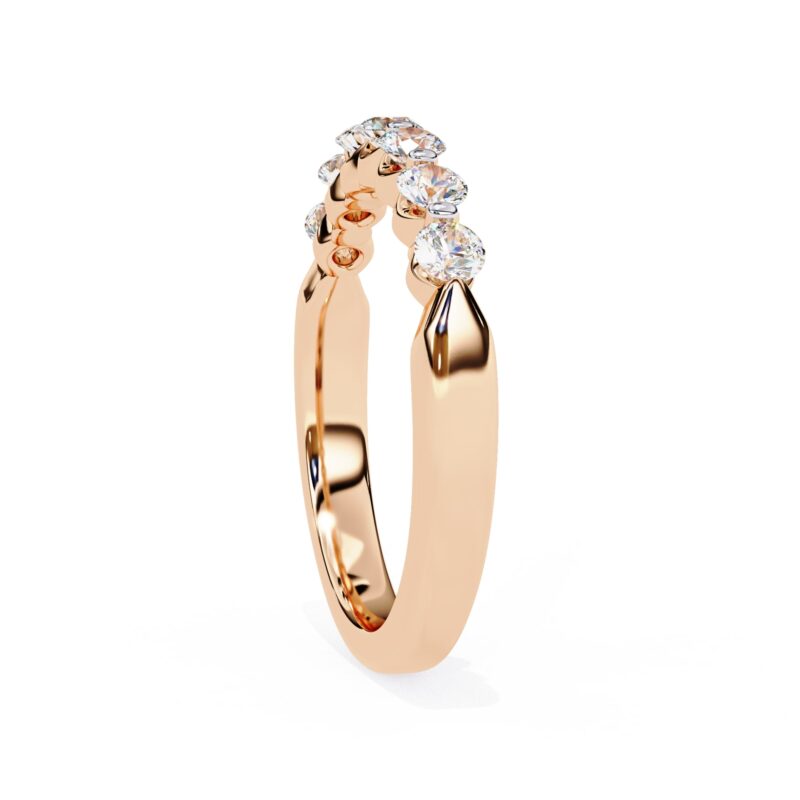 Round Moissanite Wedding Band For Women