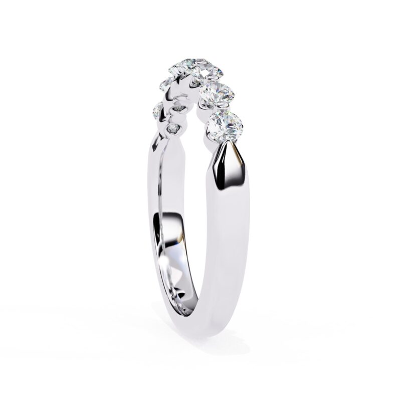 Round Moissanite Wedding Band For Women - Image 5