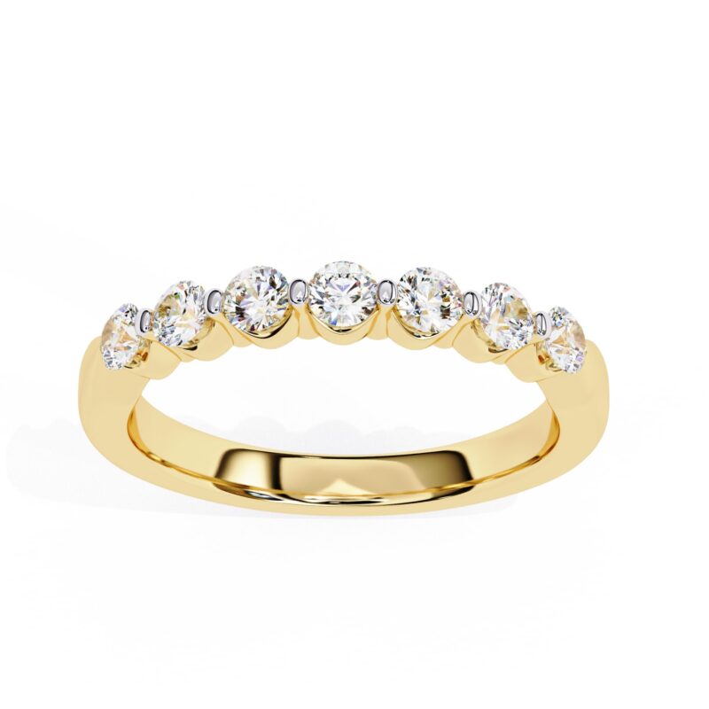 Round Moissanite Wedding Band For Women - Image 3