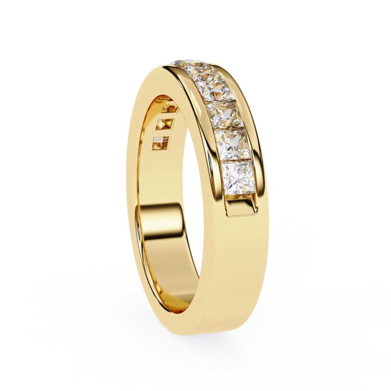 Princess Cut Moissanite Wedding Band For Women