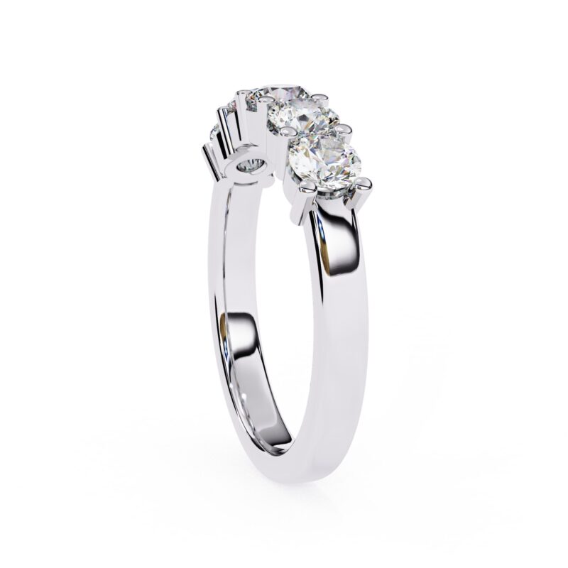 Round Moissanite Wedding Band For Women - Image 5