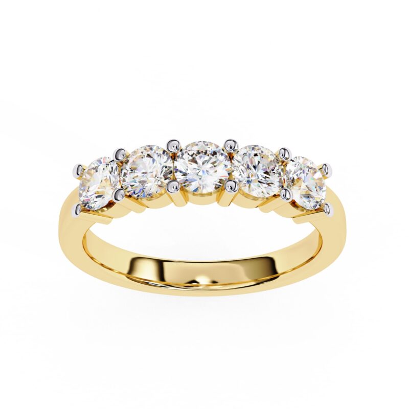 Round Moissanite Wedding Band For Women - Image 4