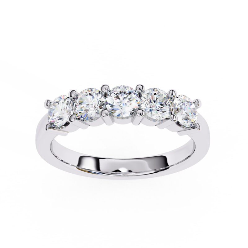 Round Moissanite Wedding Band For Women - Image 3