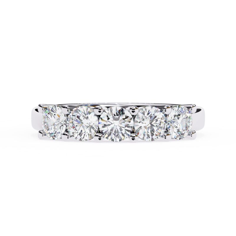 Round Moissanite Wedding Band For Women - Image 10