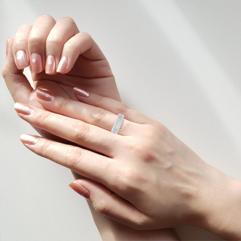 Round Moissanite Wedding Band For Women - Image 11
